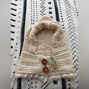 Cozy Cream Crochet Hood and Neck Warmer